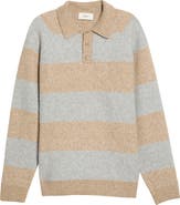 Les Deux Striped Knit Polo Sweater