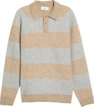 Les Deux Striped Knit Polo Sweater