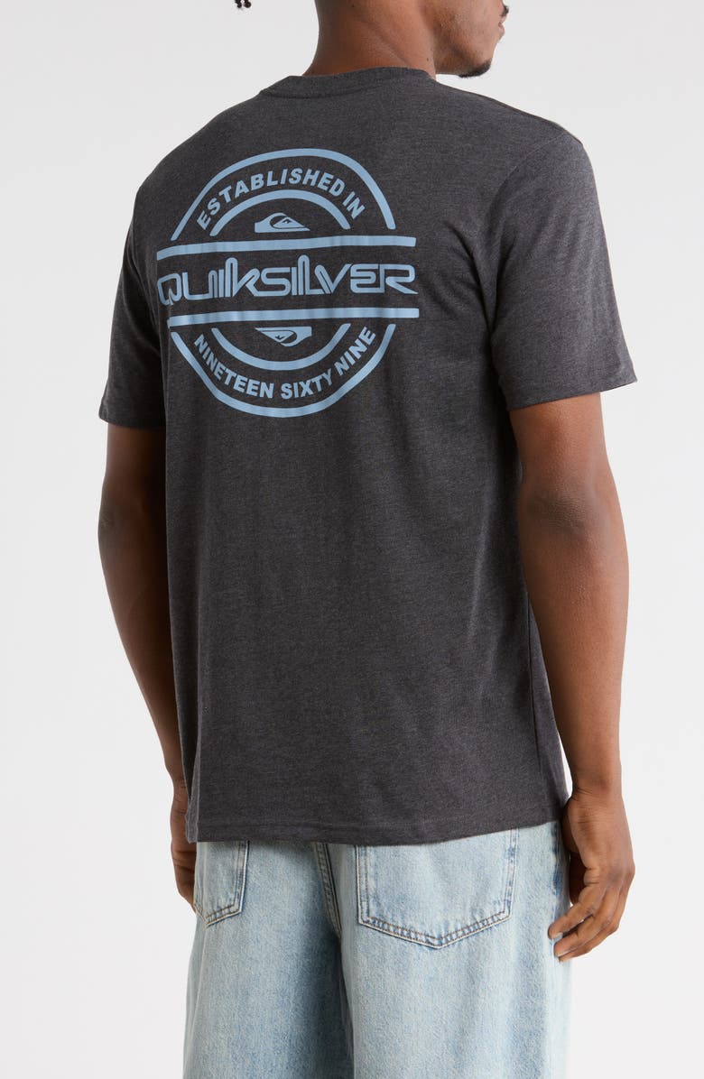 Quiksilver Mirrored Logo Graphic T-Shirt, Alternate, color, Charcoal Heather
