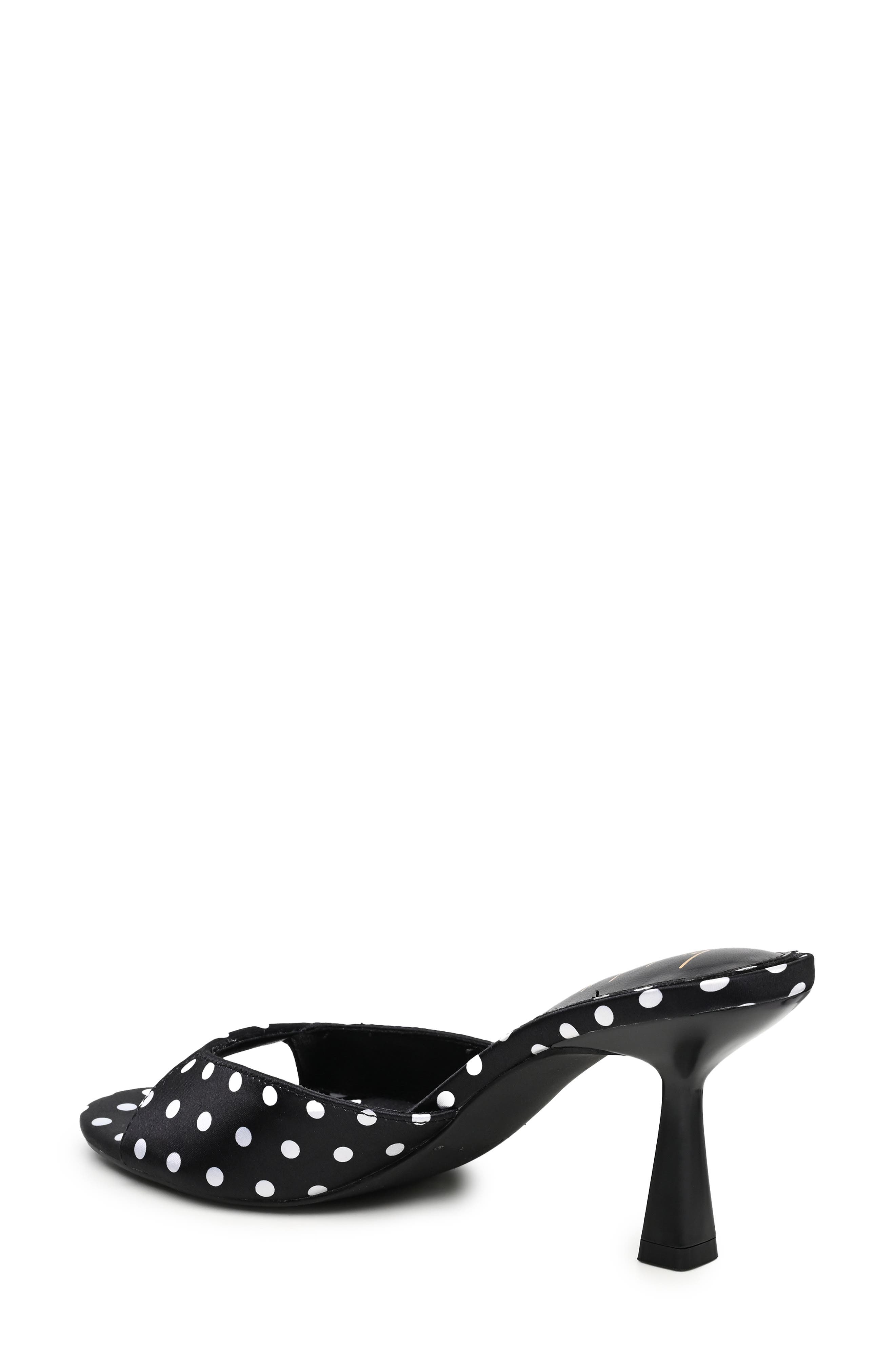 Kendry Polka Dot Slide Sandal, Alternate, color, BLACK POLKA