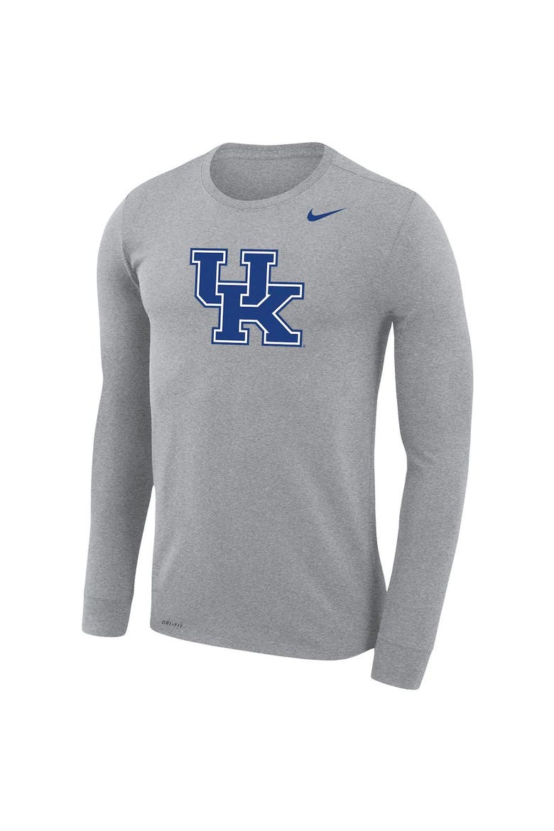 Men's Nike Heathered Gray Kentucky Wildcats School Logo Legend Performance Long Sleeve T-Shirt, Alternate, color, Heather Gray