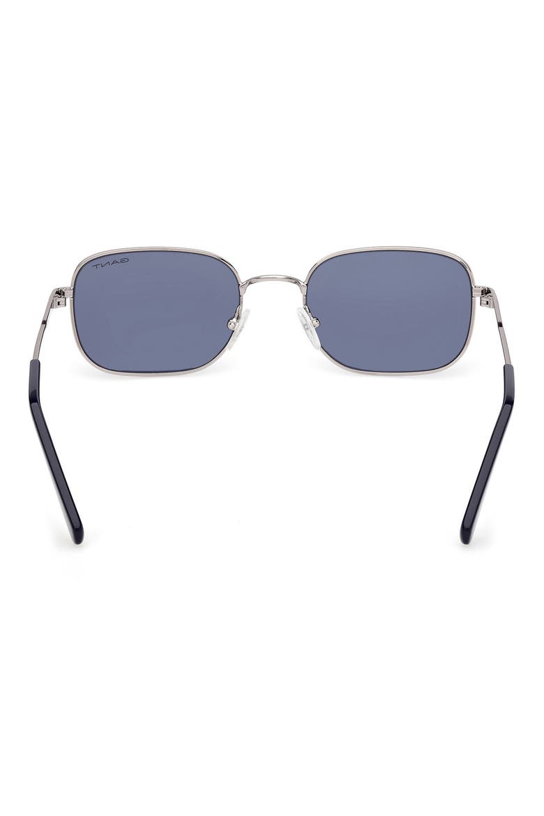 Rectangular Sunglasses, Alternate, color, SHINY LIGHT RUTHENIUM / BLUE