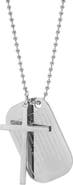 STEELTIME Men's Stainless Steel Cross & Lord's Prayer Dog Tag Necklace
