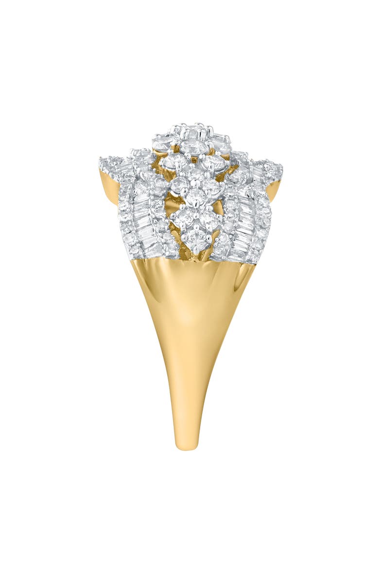 Florea 1.10 Cts Natural Diamond Cluster 14K Gold Ring, Alternate, color, 14K Yellow Gold