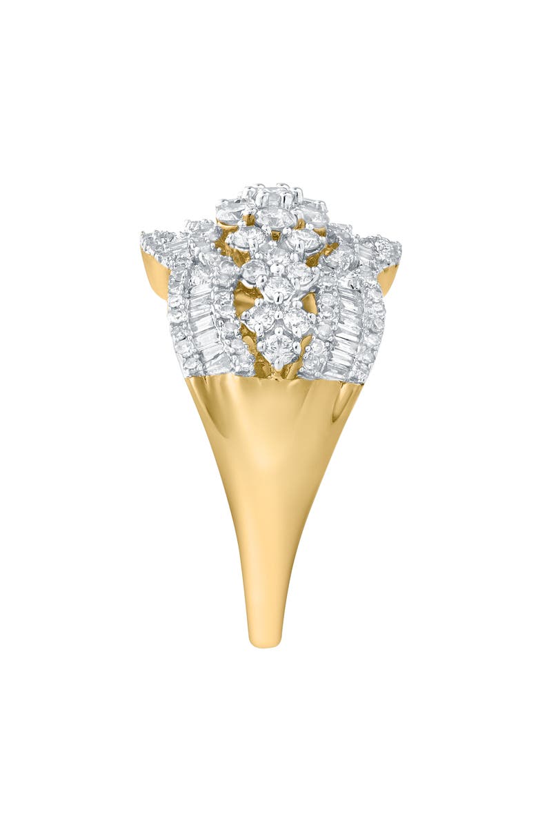 LuvMyJewelry Florea 1.10 Cts Natural Diamond Cluster 14K Gold Ring, Alternate, color, 14K Yellow Gold