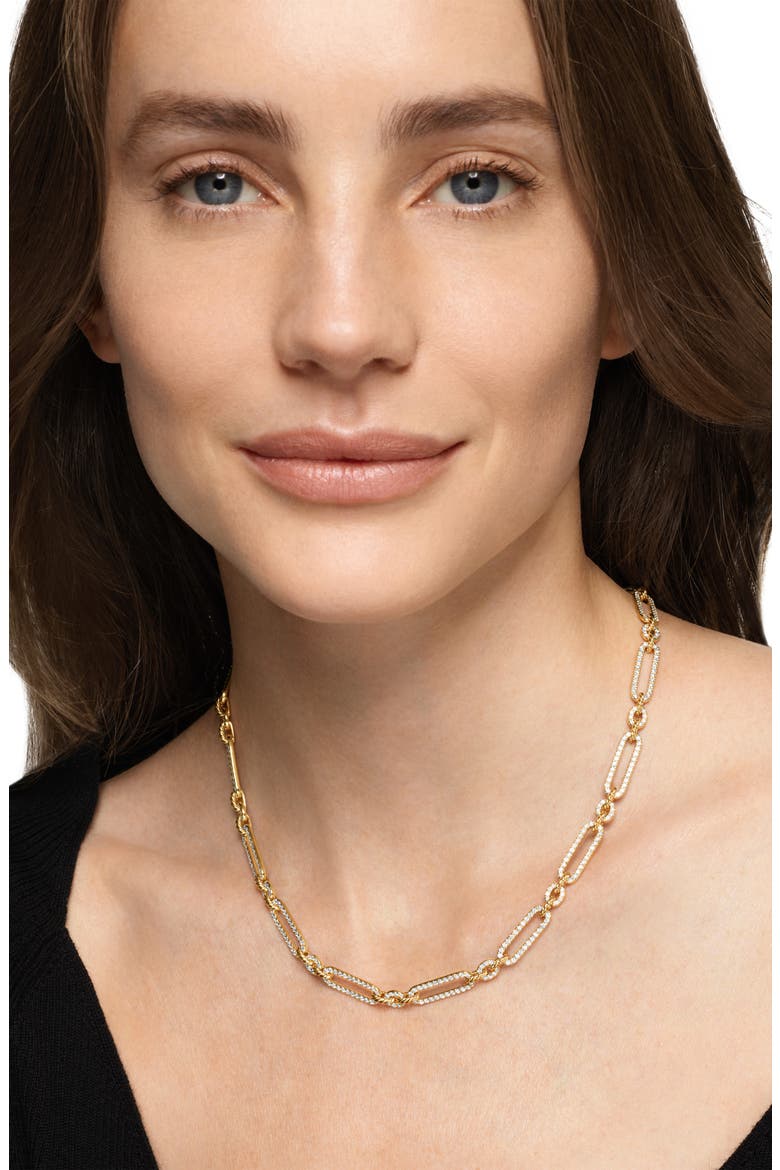 Lexington Chain Necklace in 18K Yellow Gold with Full Pavé Diamonds, Alternate, color, 18K YELLOW GOLD