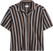 Percival Wade Openwork Stripe Camp Shirt