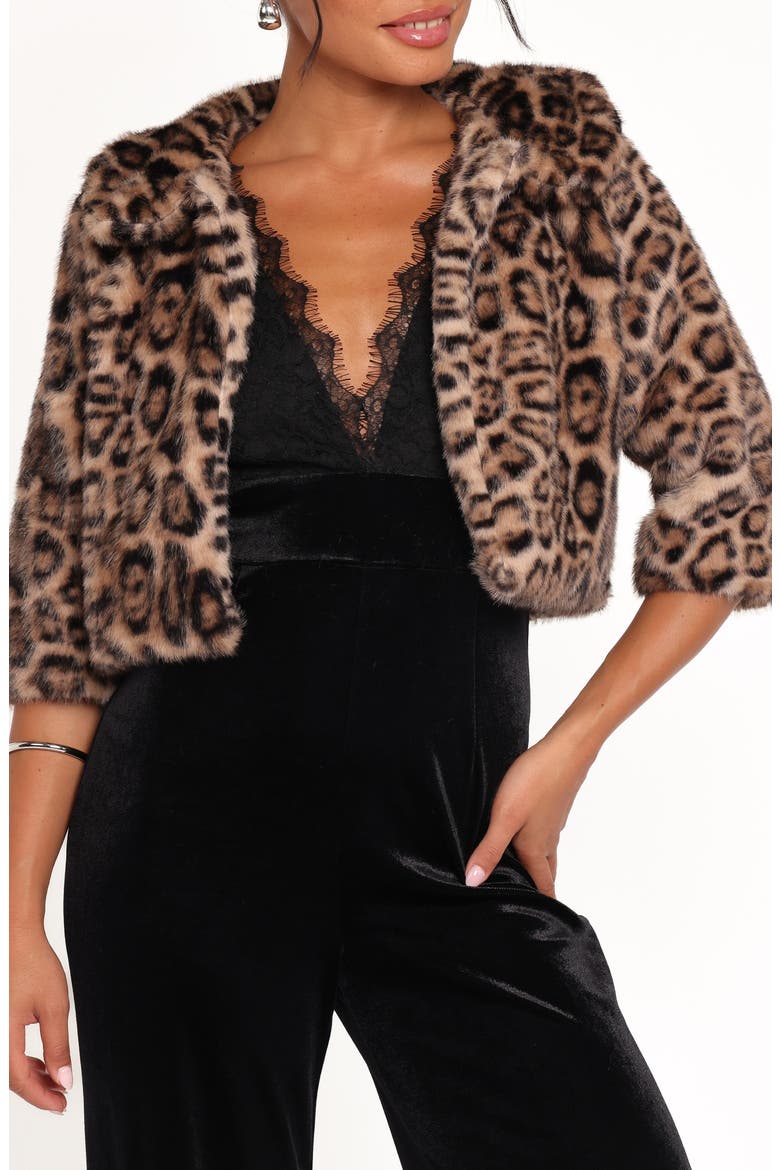 Florian Faux Fur Crop Jacket, Main, color, LEOPARD