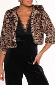 Petal & Pup Florian Faux Fur Crop Jacket