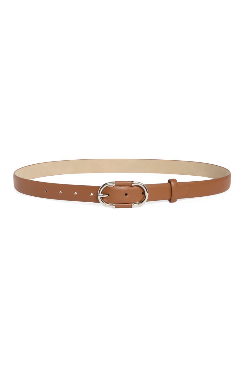 Center Bar Buckle Belt, Main, color, COGNAC