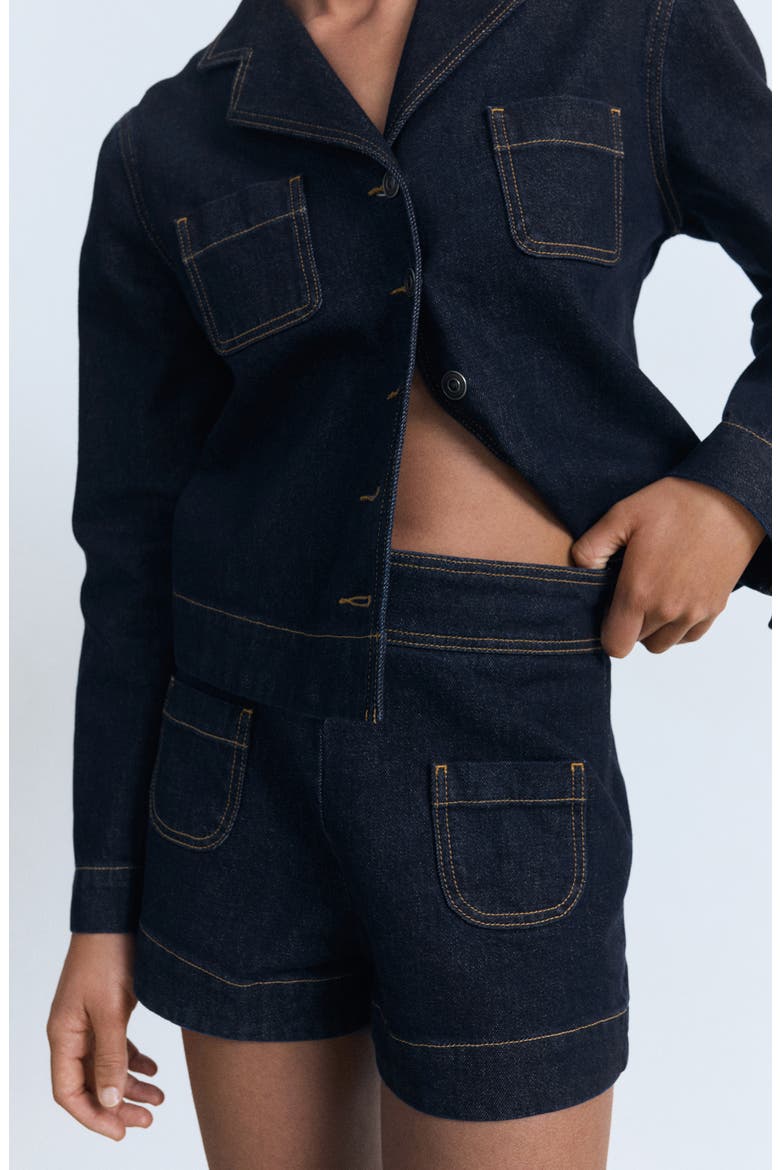 High Waist Denim Shorts, Alternate, color, OPEN BLUE