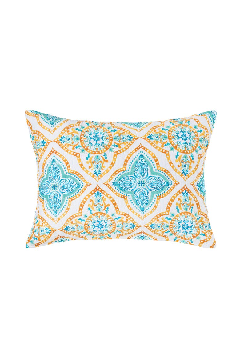 Terrace Medallion Cotton Quilt Set - Reversible and Machine Washable, Alternate, color, Blue