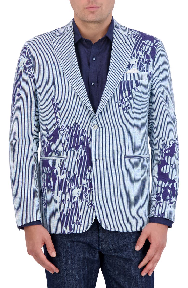Robert Graham Daylen Floral Stripe Seersucker Sport Coat, Main, color,