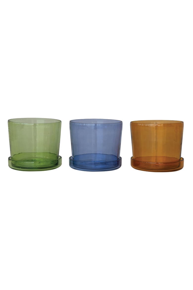 Planter with Drainage Hole and Saucer, Main, color, Green