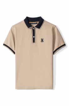 Psycho Bunny Kids' Kent Cotton Piqué Knit Polo