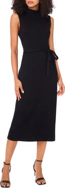 Vince Camuto Mock Neck Sleeveless Knit Midi Dress