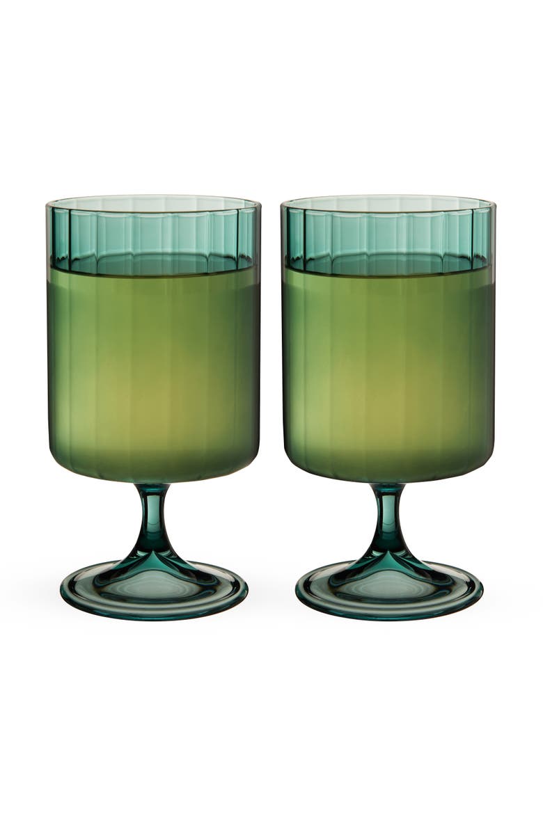 Malachite Stemmed Optic Tumblers Set of 2, Main, color, Green