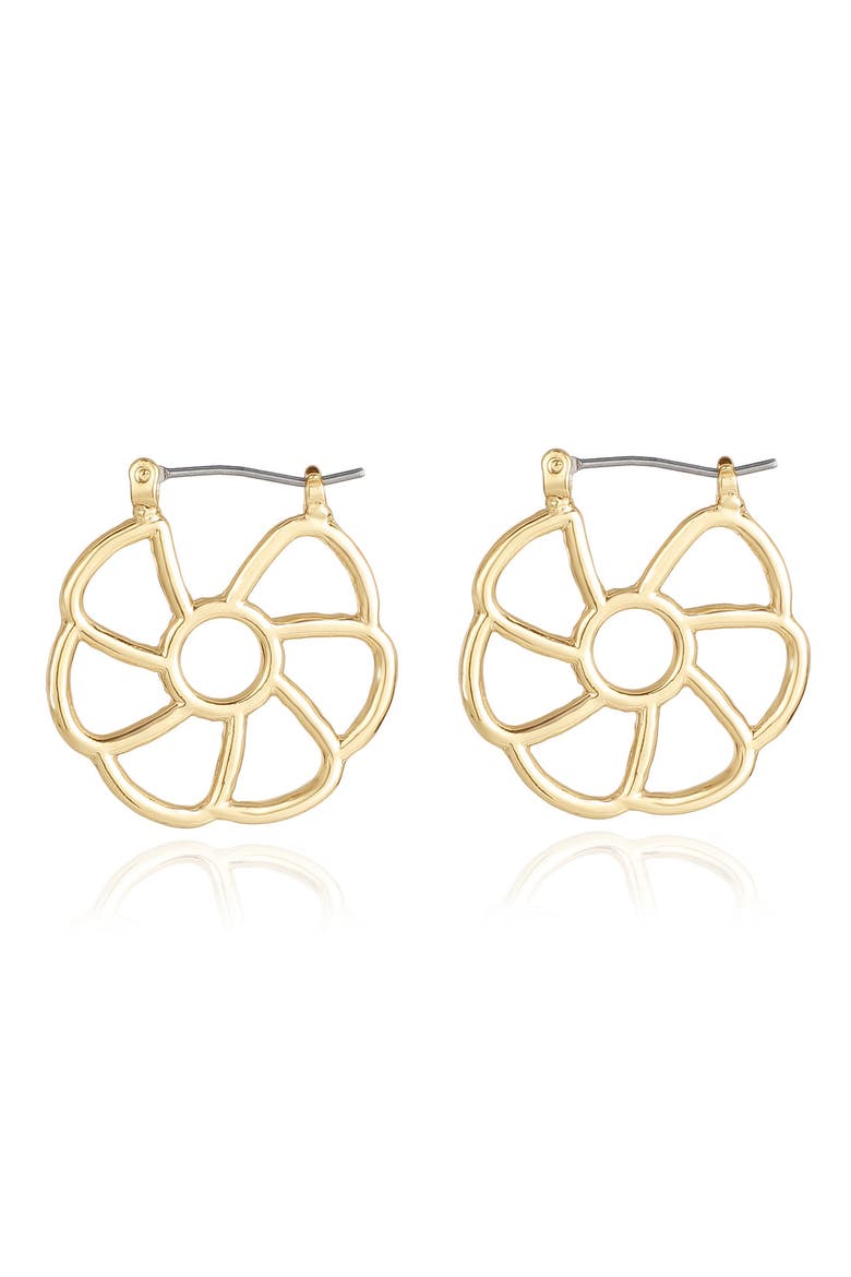 Flower Cutout Earrings, Main, color, GOLD