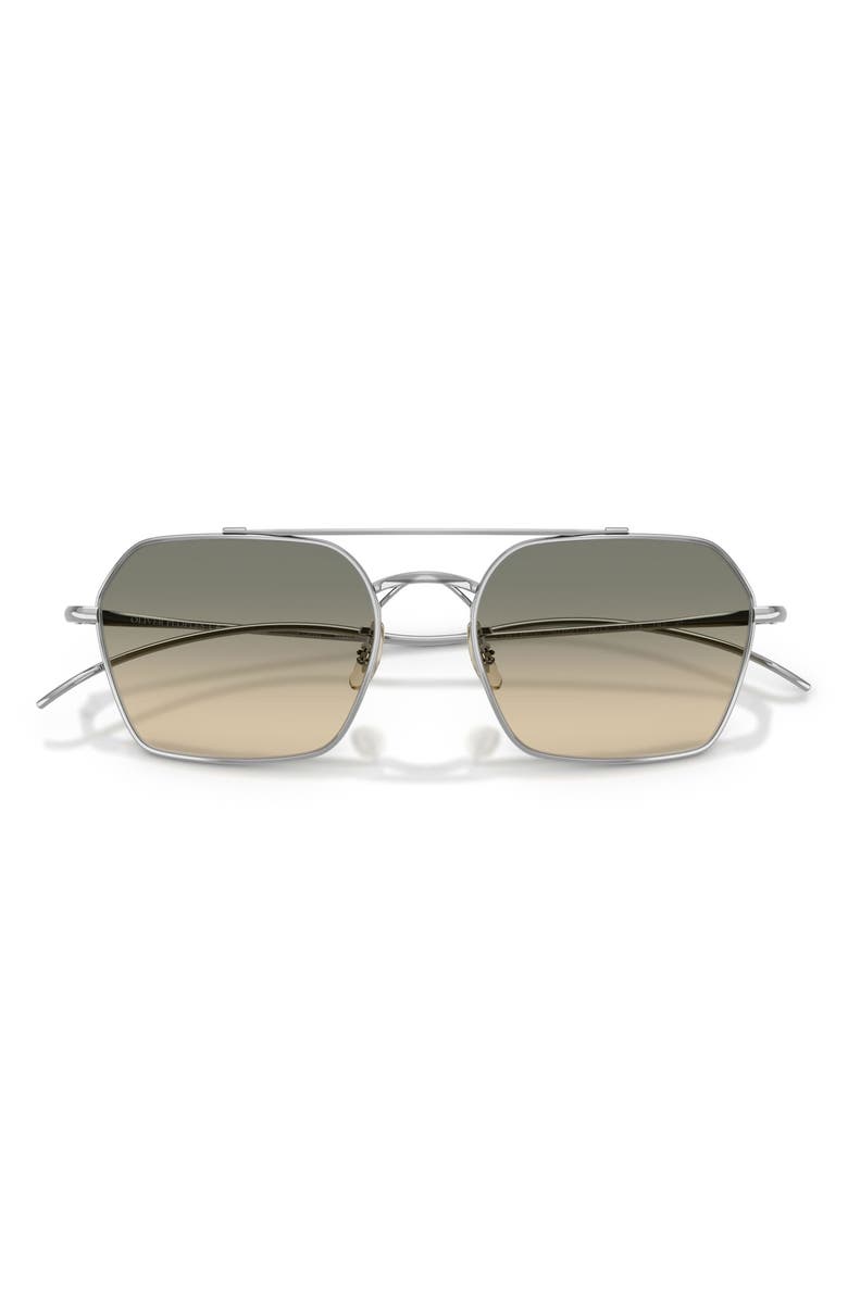 Oliver Peoples TK-15 53mm Geometric Sunglasses, Alternate, color, Silver / Enoki Gradient