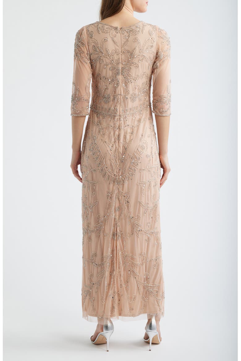 Sequin Illusion Gown, Alternate, color, BLUSH