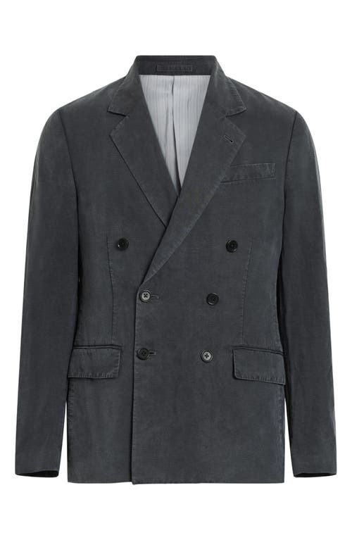 Allsaints Mens Slate Grey Tansey Double-breasted Woven Blazer In Slate Grey