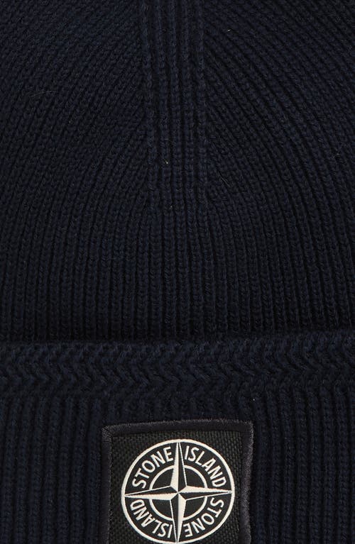 STONE ISLAND STONE ISLAND LOGO PATCH COTTON RIB BEANIE