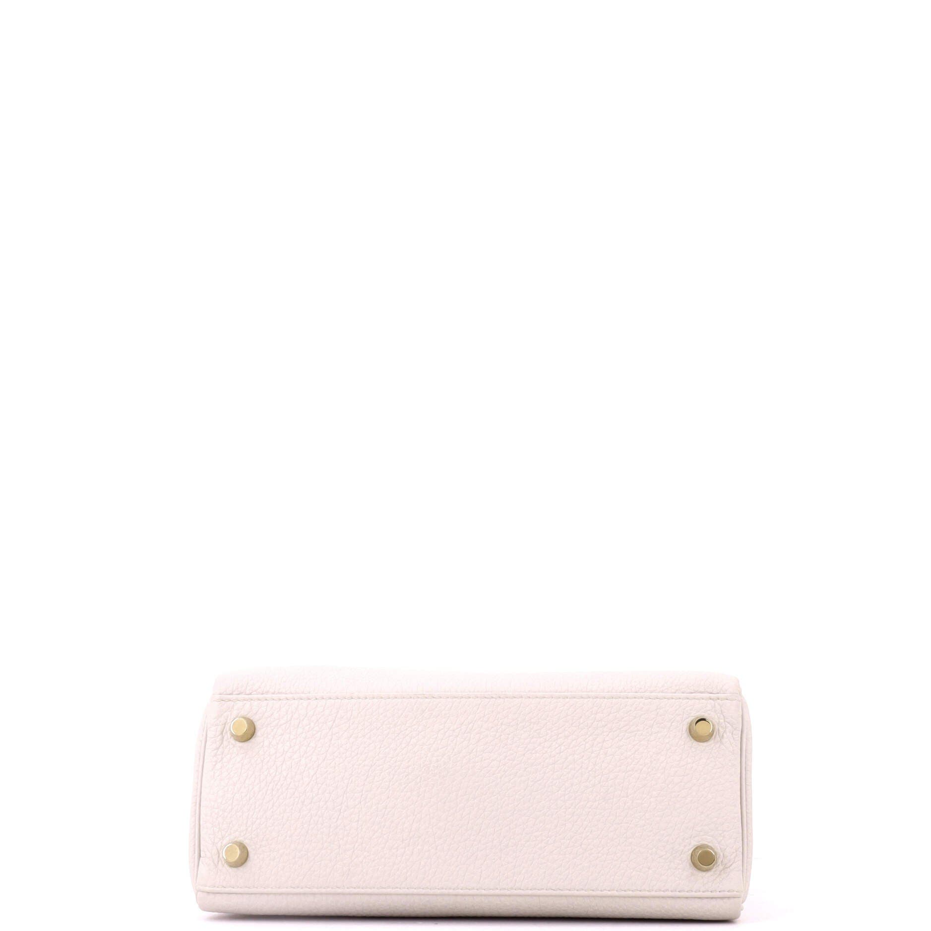 Kelly Handbag Light Togo with Gold Hardware 25, Alternate, color, White