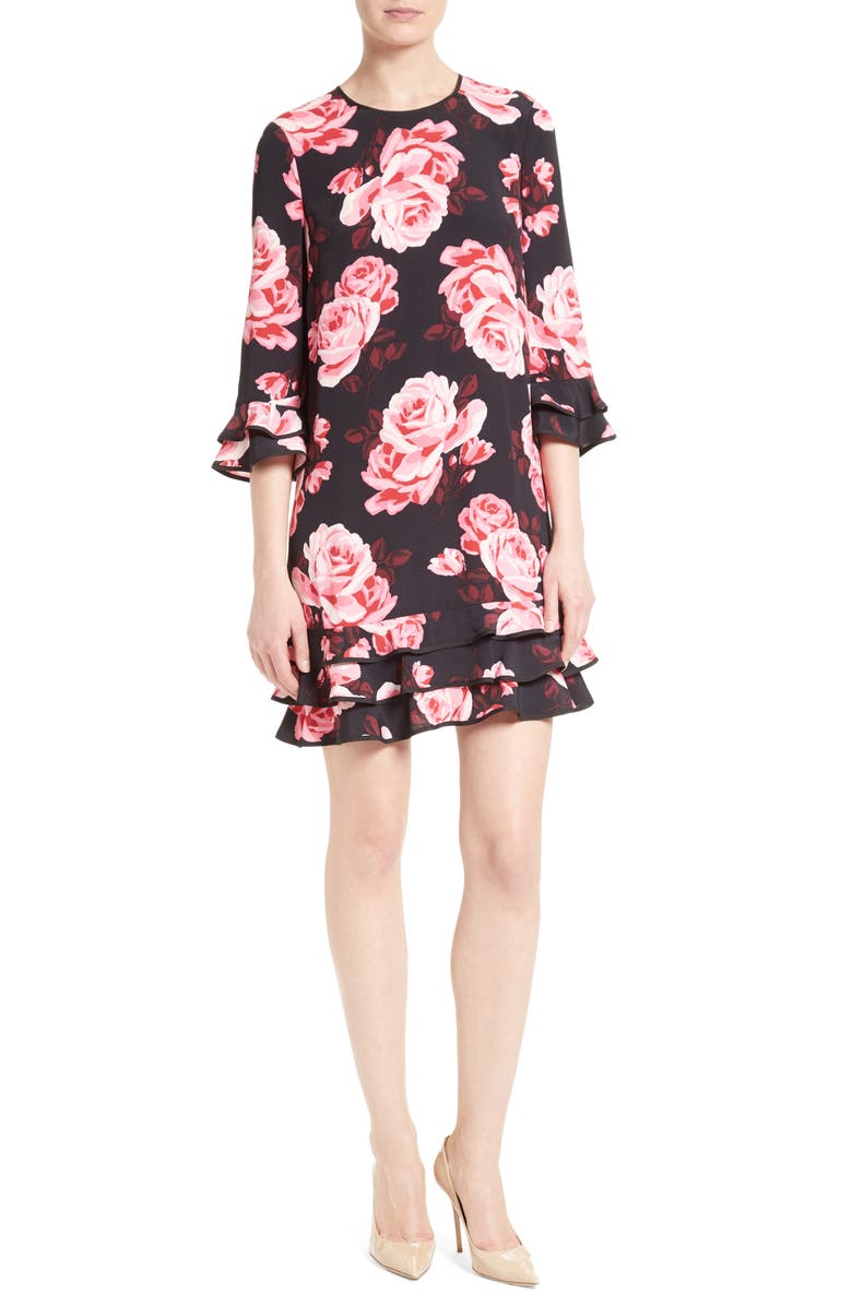Kate Spade New York rosa ruffle shift dress, Main, color,