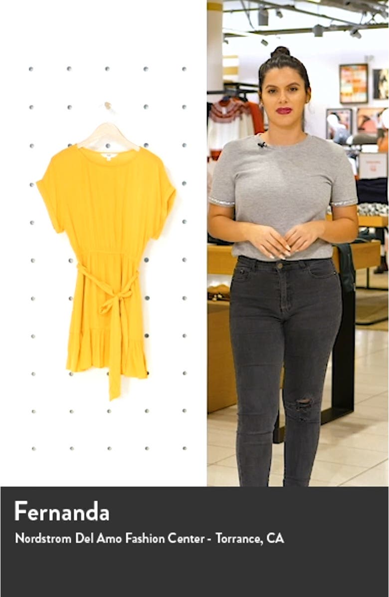 BB Dakota Belted Short Sleeve Crinkle Woven Dress, sales video thumbnail