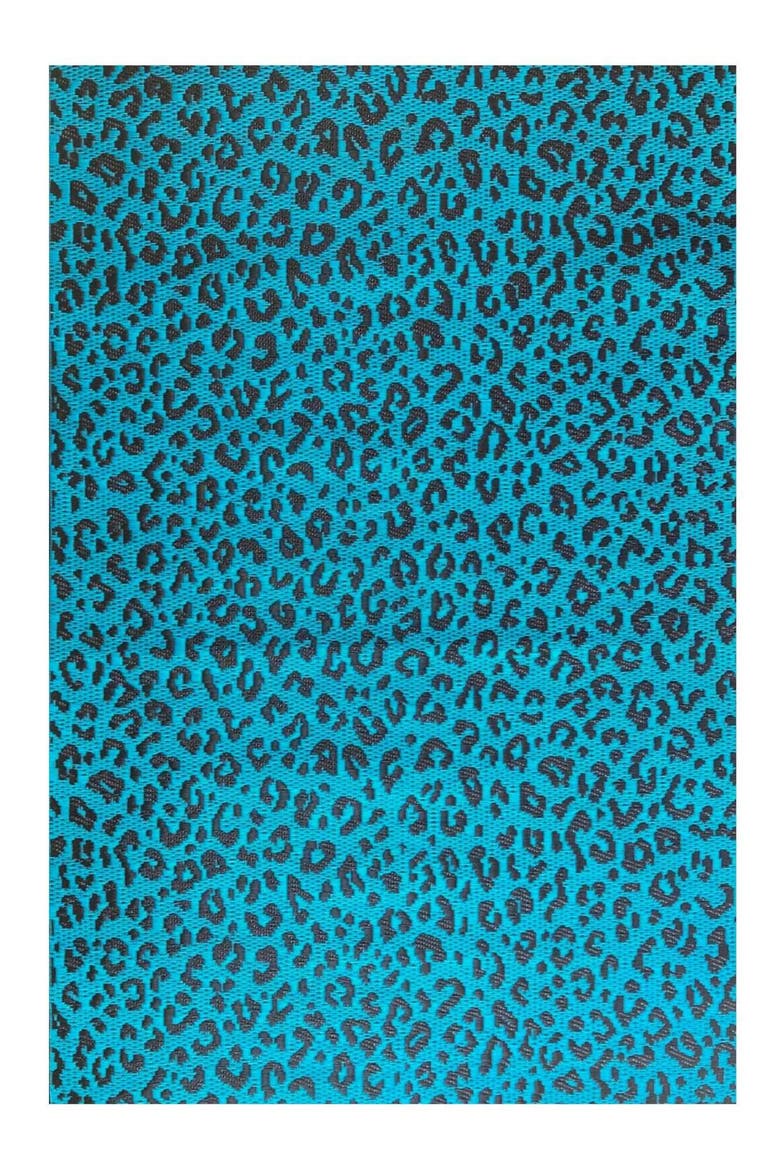Leopard Turquoise Rug, Main, color, turquoise