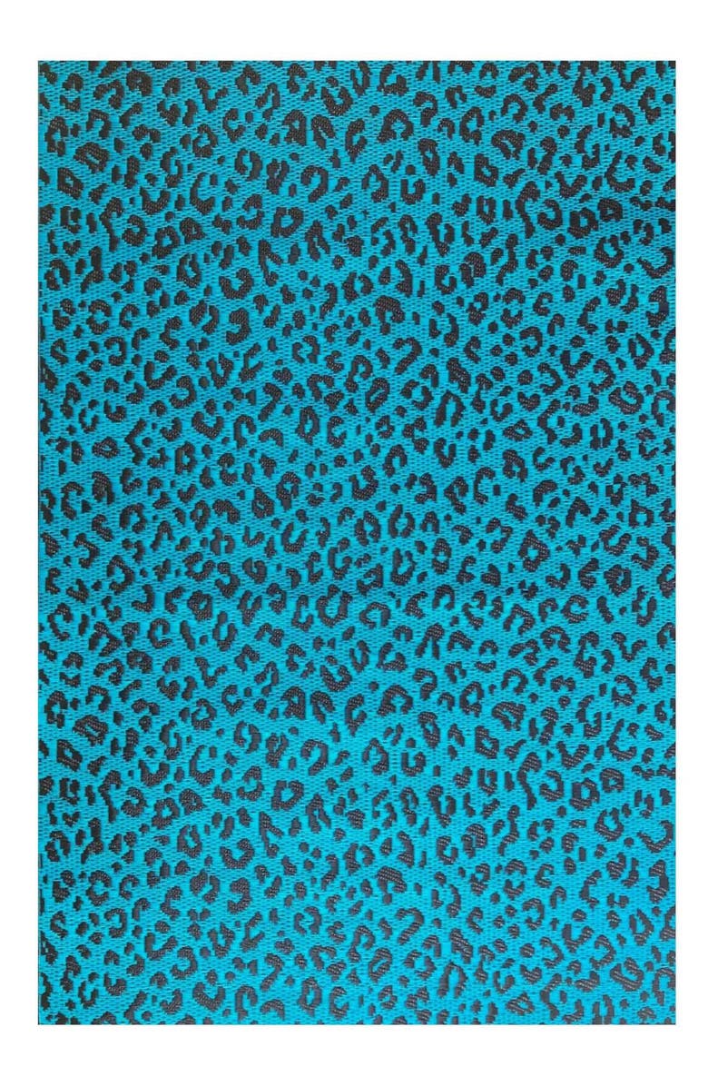 Mad Mats Leopard Turquoise Rug, Main, color, Turquoise