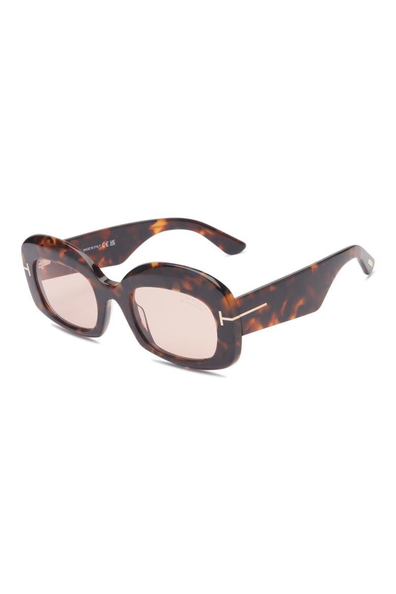 53mm Square Sunglasses, Alternate, color, DARK HAVANA / VIOLET