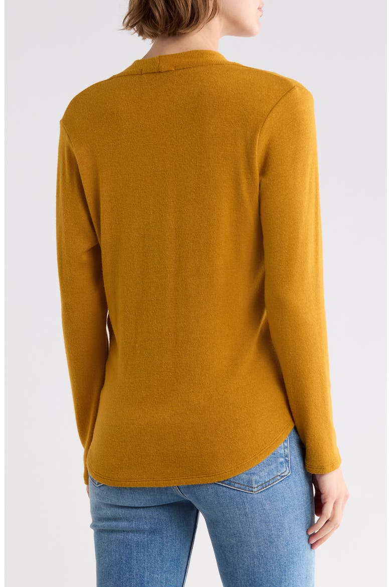 Surplice Knit Top, Alternate, color, MUSTARD