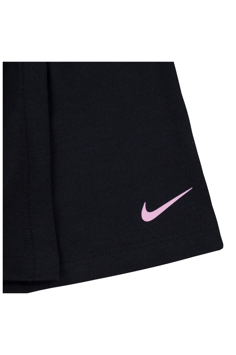 Kids' Swoosh Graphic T-Shirt & Skort Set, Alternate, color, BLACK