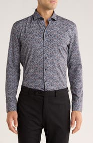 SOUL OF LONDON Floral Stretch Button-Up Shirt