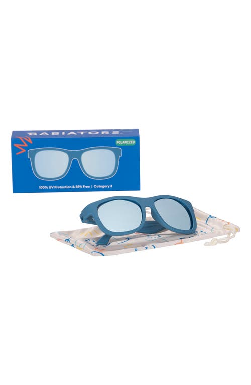 Babiators Kids' Jet Black Polarized Navigator Sunglasses In Midnight Blue