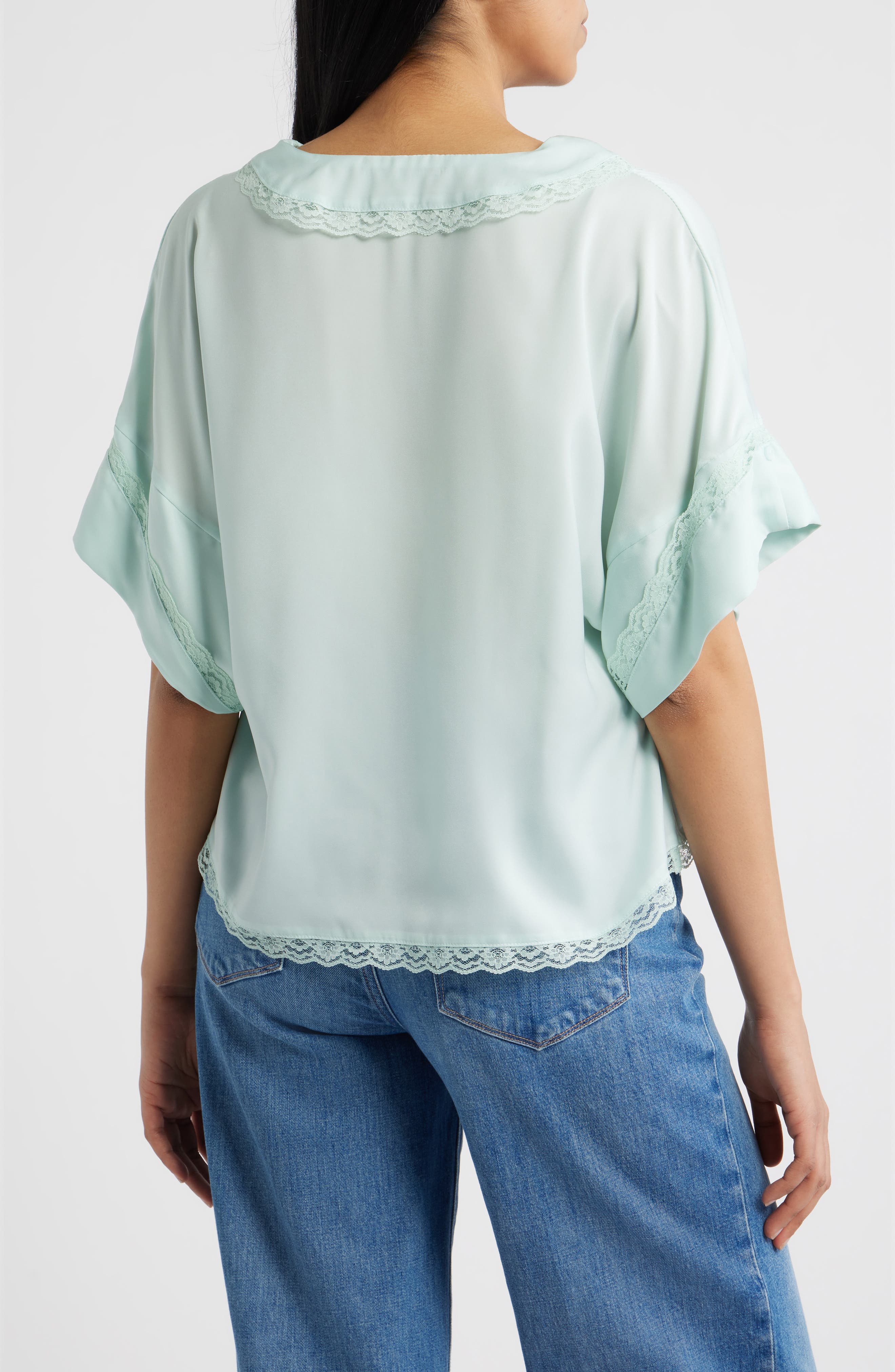 Wit & Wisdom Lace Trim Dolman Sleeve Top (Women) | Nordstrom