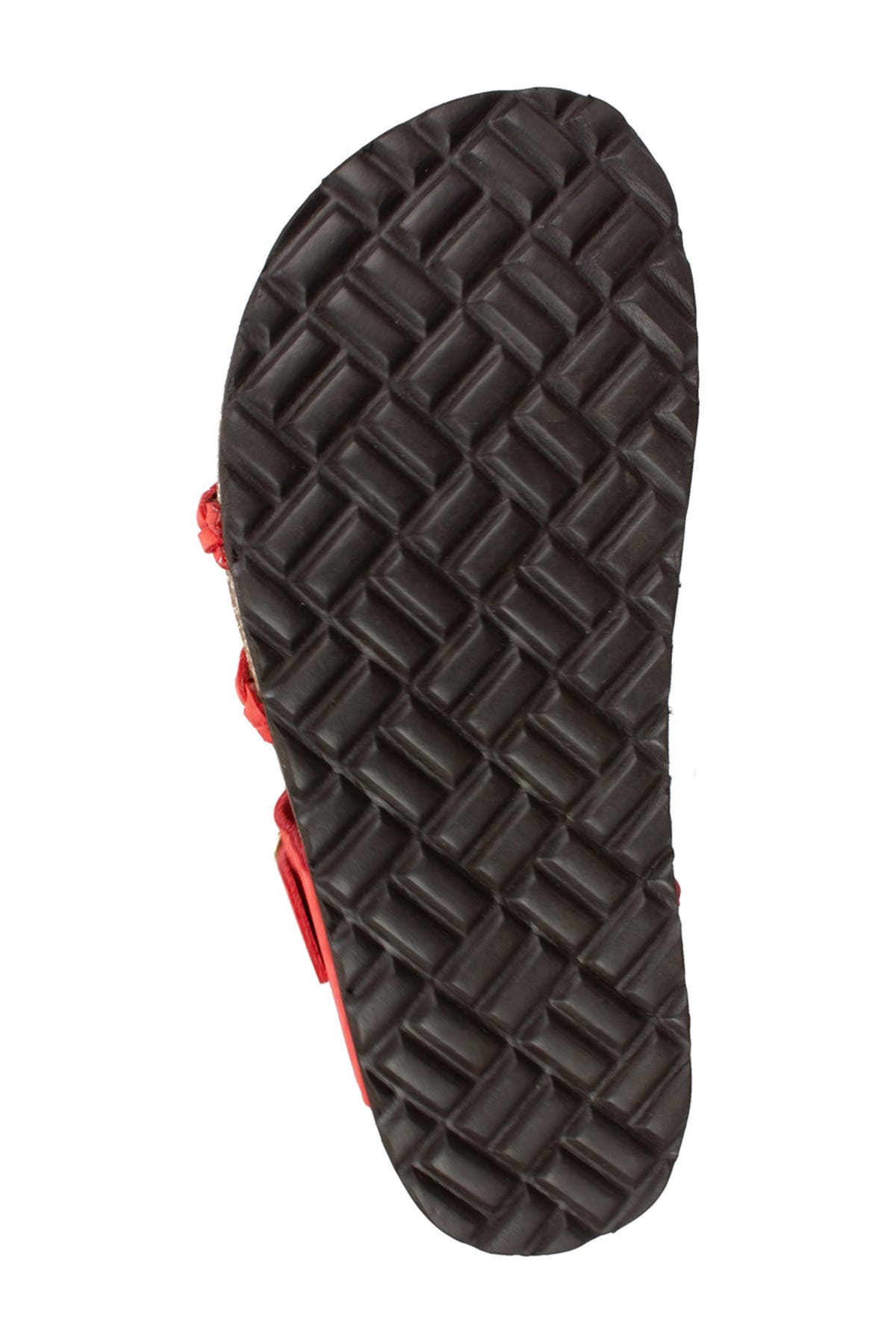 Hayleigh Braided Leather Footbed Sandal, Alternate, color, RED/NUBUCK