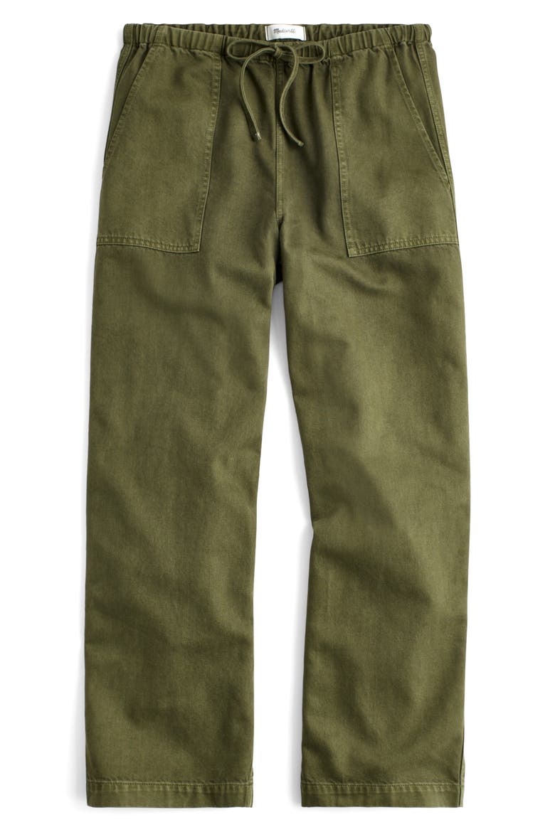 Pull-On Barrel Leg Airy Denim Utility Pants, Alternate, color, FADED IVY