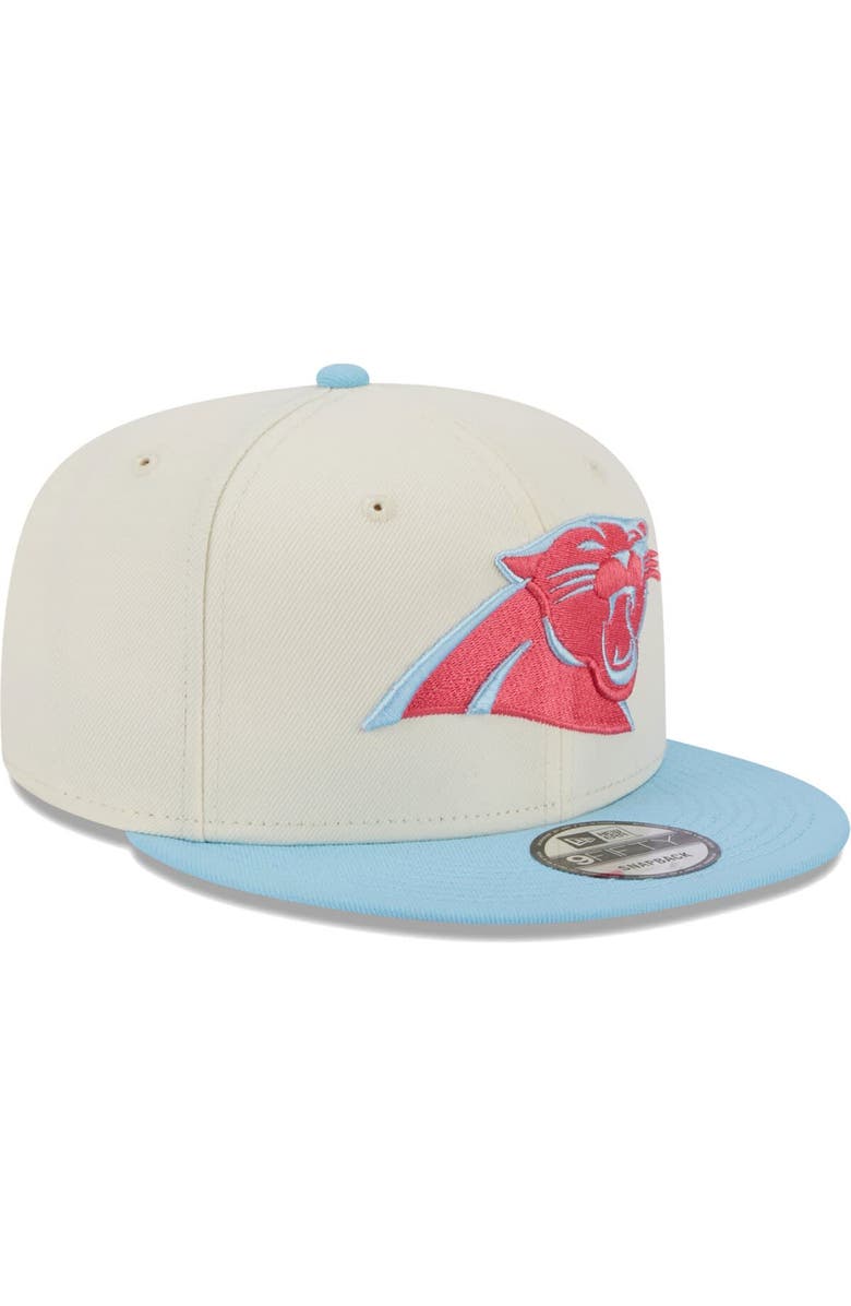 New Era Men's New Era Cream/Light Blue Carolina Panthers Two-Tone Color Pack 9FIFTY Snapback Hat, Alternate, color,