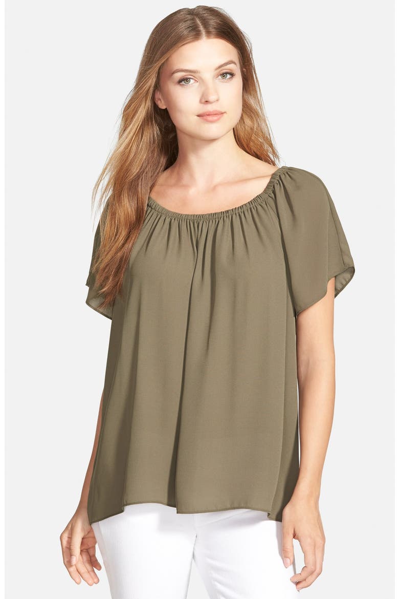 Off-Shoulder High/Low Blouse, Main, color, GRAPELEAF