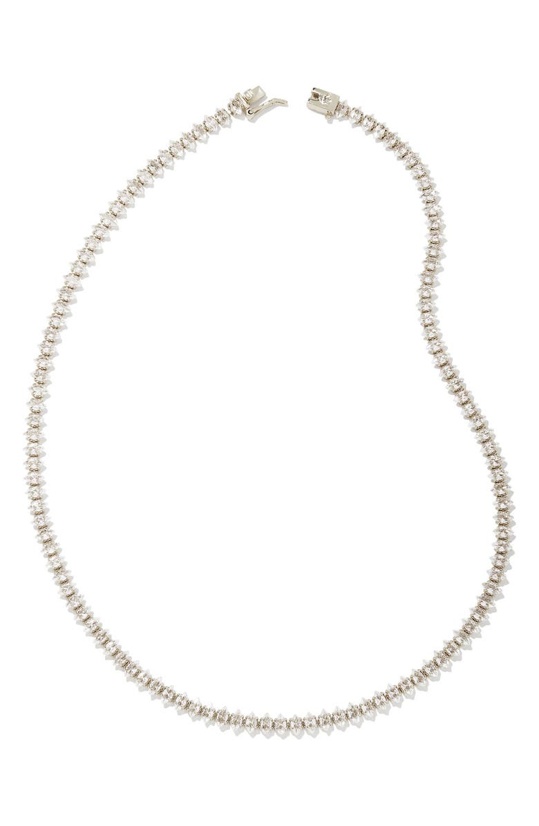 Kendra Scott Larsan Cubic Zirconia Tennis Necklace, Main, color, 
