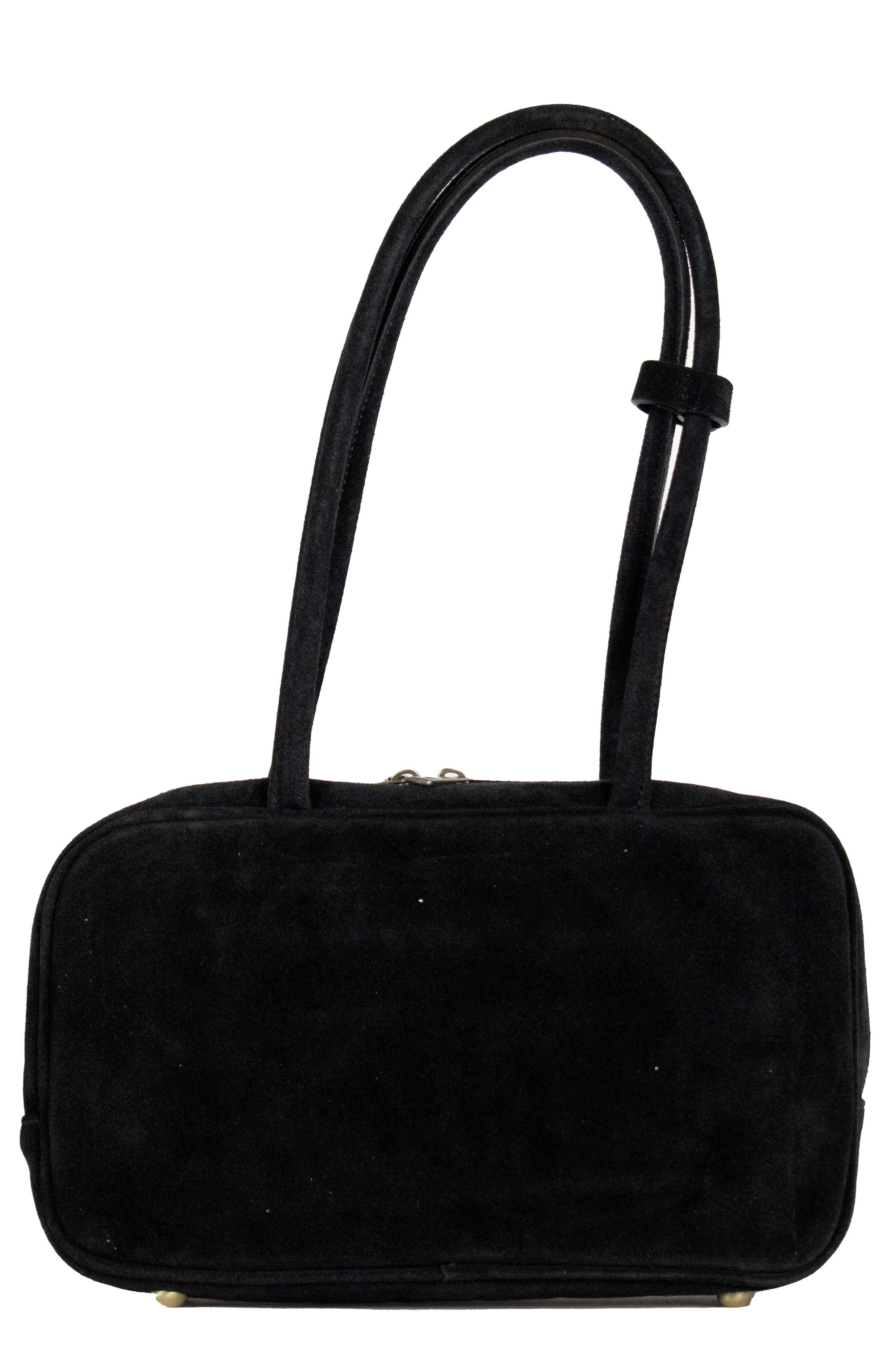 Persaman New York Iris 92 Suede Shoulder Bag, Main, color, Black