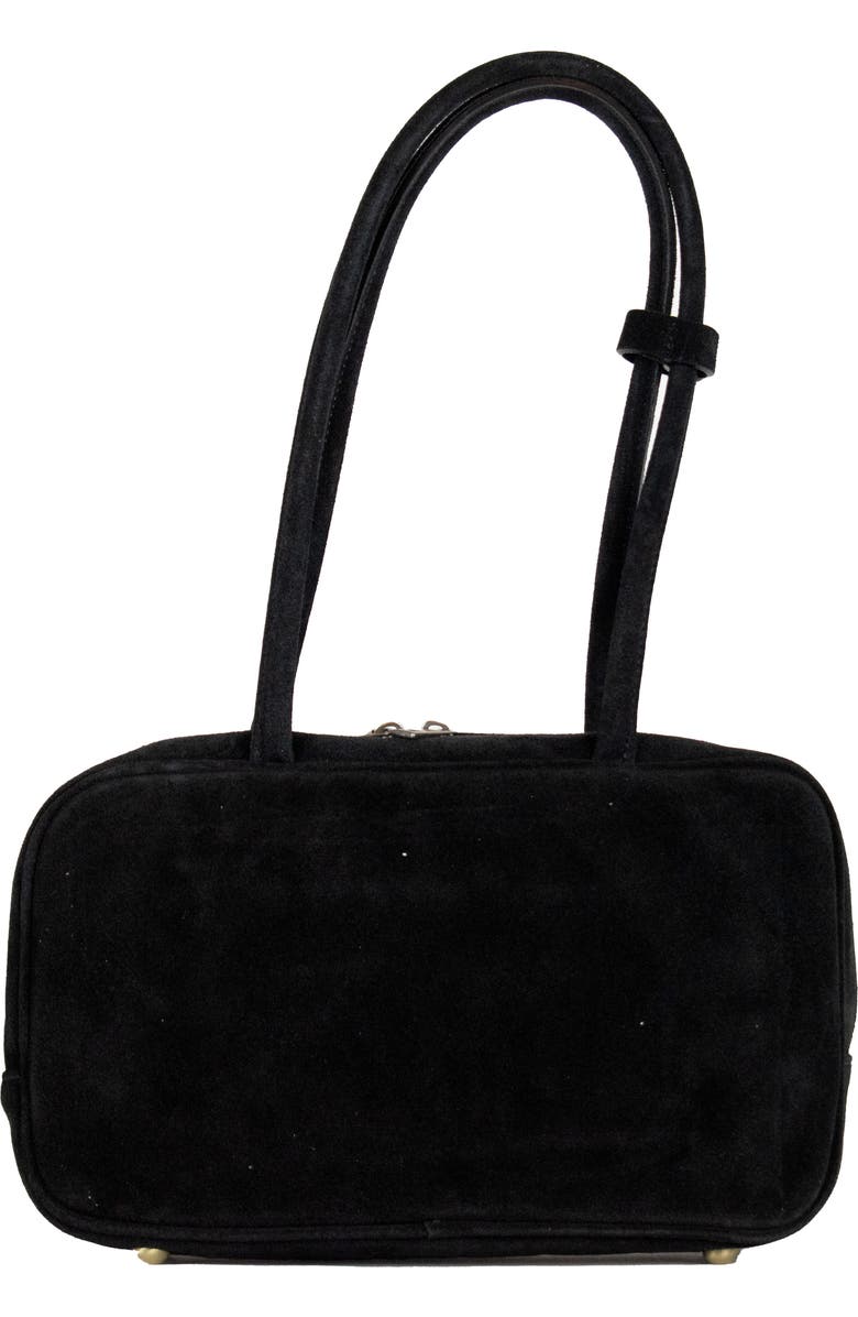 Persaman New York Iris 92 Suede Shoulder Bag, Main, color, Black