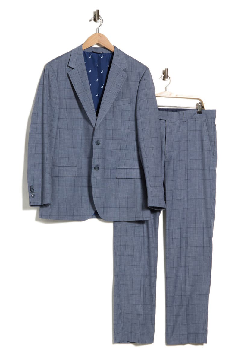 Windowpane Stretch Suit, Alternate, color, BLUE WINDOW