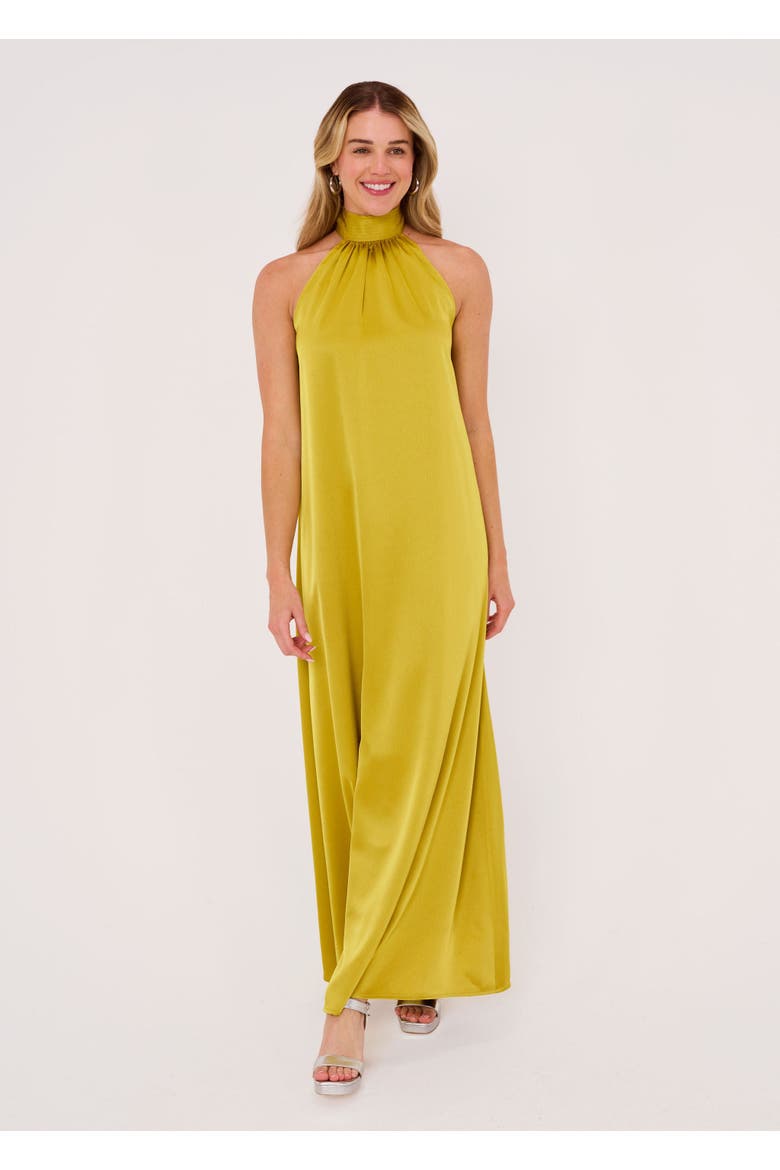 Rory Satin Gown, Main, color, Golden Olive