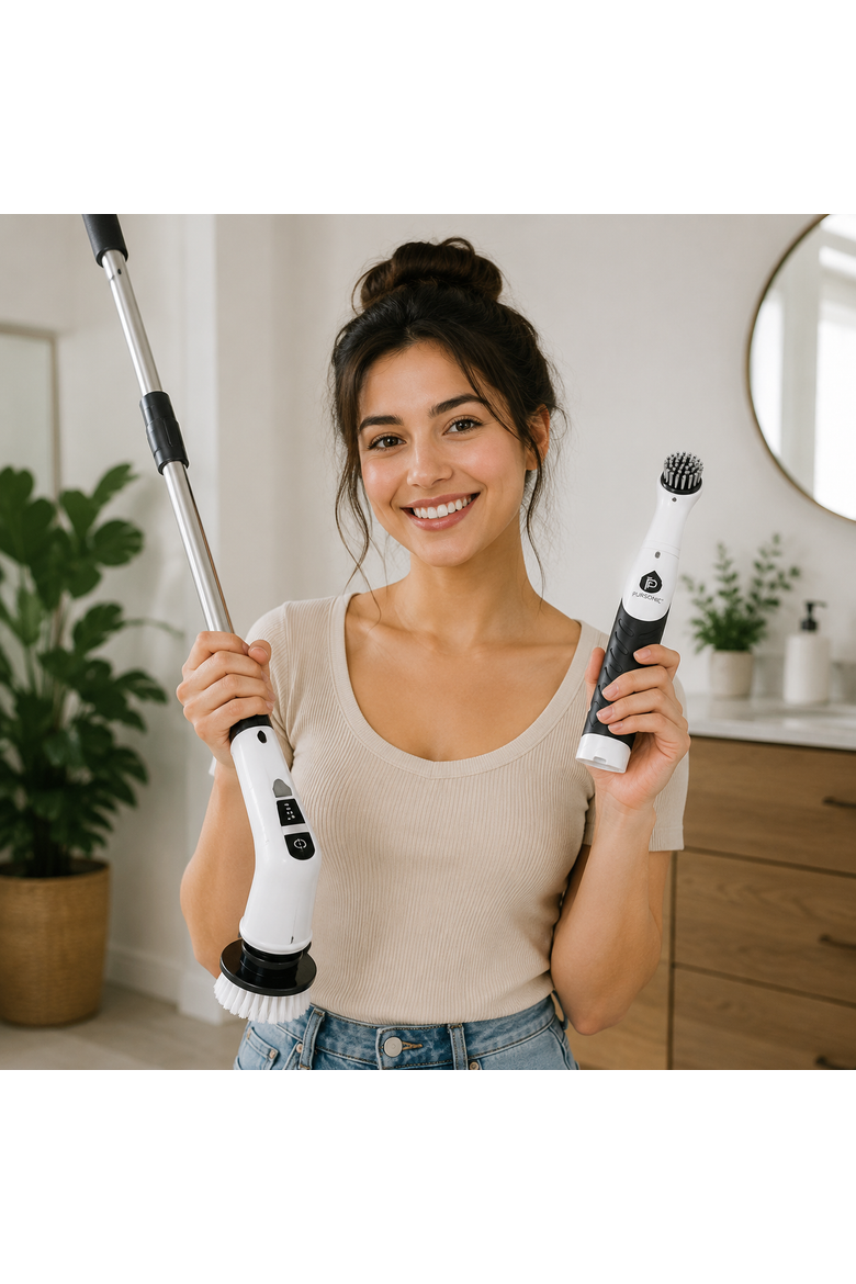 Cordless Scrubber Brushes 7-Head & 5-Head Set, Alternate, color, White