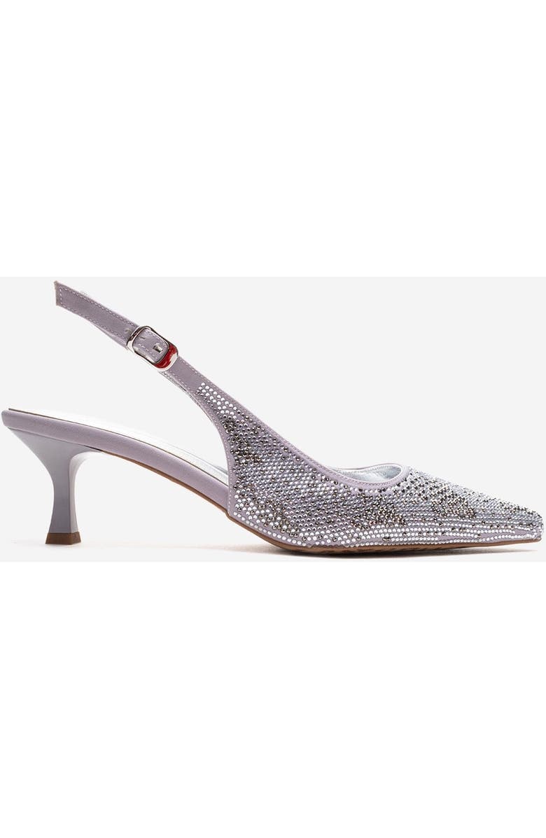 Prologue Shoes Nella Embellished Slingback Pointed Toe Pump, Alternate, color, Silver
