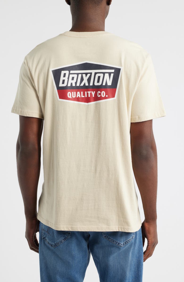 Brixton Regal Cotton Logo Graphic T-Shirt, Alternate, color, Cream/ Navy