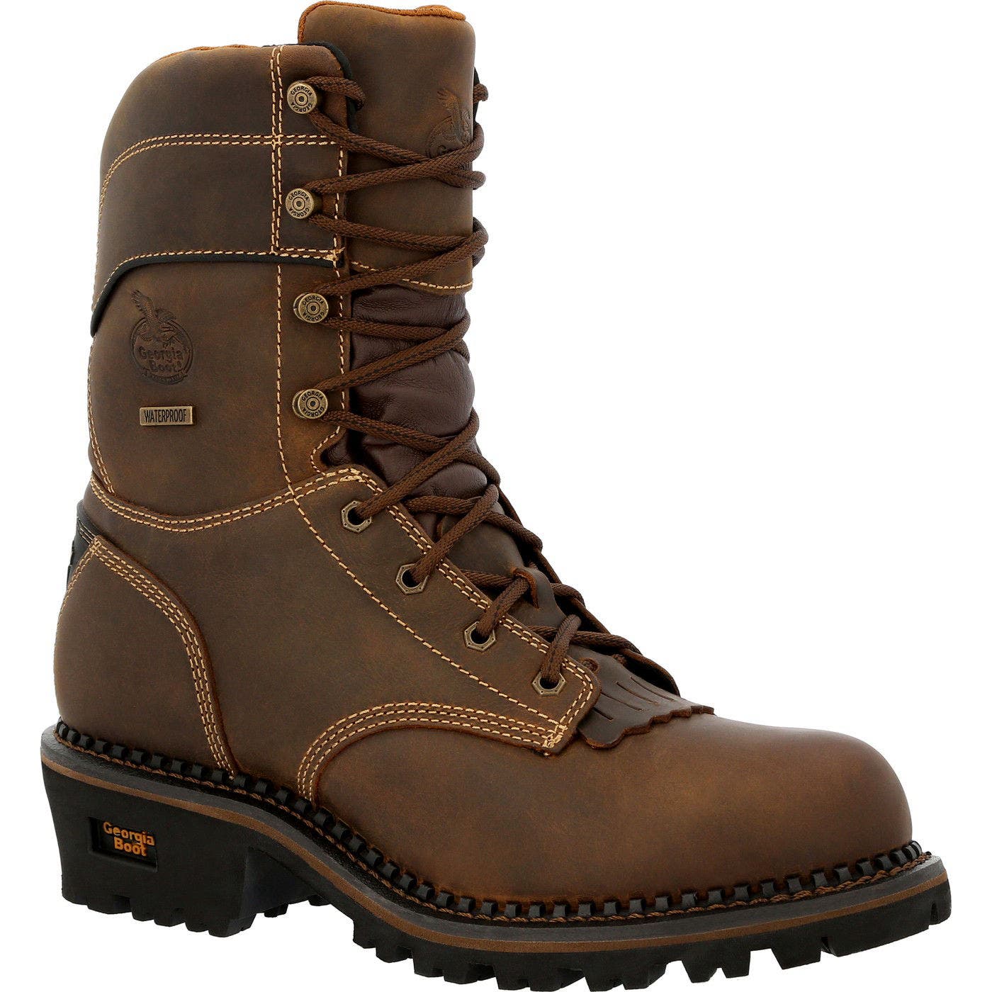 Amp Lt Logger Composite Toe Insulated Waterproof Work Boot, Main, color, BROWN